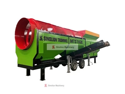 Máquina móvil de criba de tambor de compost